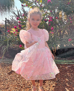 Enchanted Mermaid Sequins Luxe Tulle Dress - Pink (preorder) - Fox Baby & Co