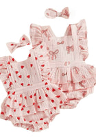 Load image into Gallery viewer, My Valentine Pink Bow Frill Romper &amp; Bow (pre order) - Fox Baby &amp; Co
