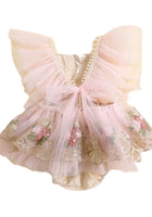Load image into Gallery viewer, Vintage Floral Tutu Birthday Romper - Cream - Fox Baby &amp; Co
