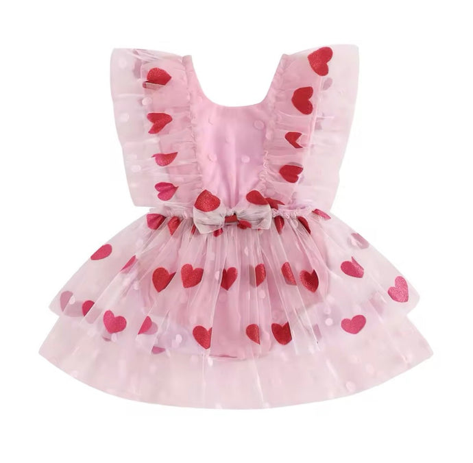 Baby Girl Valentine Red Heart Tutu Romper (pre order) - Fox Baby & Co