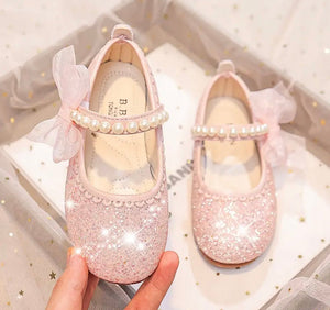 Little Bow Pearl Princess Birthday Girl Mary Jane Shoe (pre order) - Fox Baby & Co