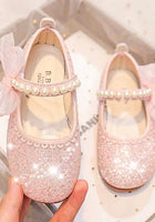 Load image into Gallery viewer, Little Bow Pearl Princess Birthday Girl Mary Jane Shoe (pre order) - Fox Baby &amp; Co
