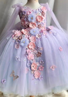 Load image into Gallery viewer, Iris Butterfly Luxe Little Girls Tulle Dress - Lilac - Fox Baby &amp; Co
