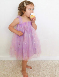 Kids little girls Arabella Tulle Fairy Birthday Dress - Lilac - Fox Baby & Co