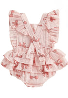 Load image into Gallery viewer, My Valentine Pink Bow Frill Romper &amp; Bow (pre order) - Fox Baby &amp; Co
