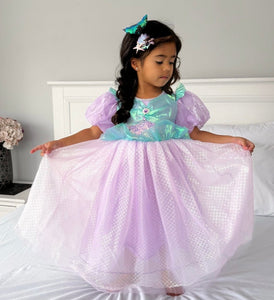 Mermaid Princess Purple Pearl Birthday Party Dress Costume - Fox Baby & Co