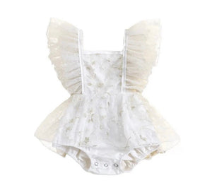 White Christmas Sparkle Frill Romper - Fox Baby & Co