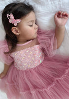 Load image into Gallery viewer, Kid little girl Dusty Rose Pink Fairytale Birthday Tulle Dress - Fox Baby &amp; Co
