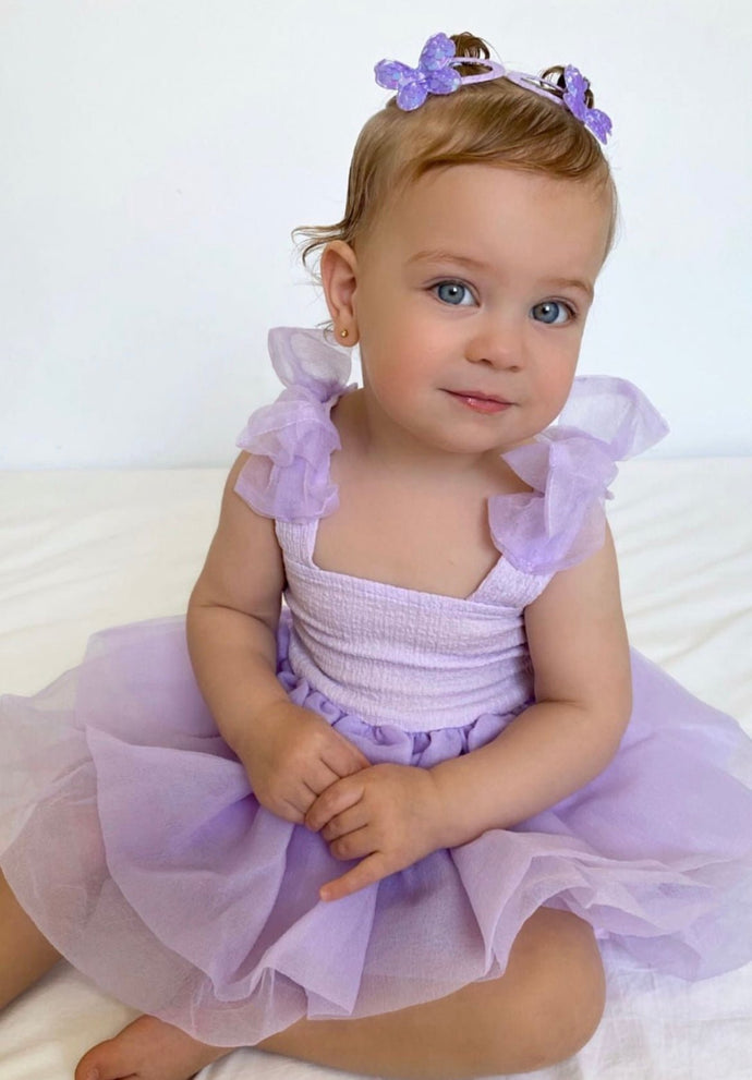 Little girl Mirabelle Tutu Birthday Party Dress - Lilac - Fox Baby & Co