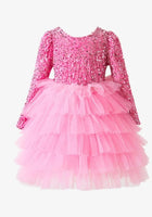 Load image into Gallery viewer, Pink Winter Wonderland Frill Tutu Long Sleeve Dress - Fox Baby &amp; Co
