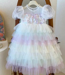 Kid little girl Mermaid Dreaming Ombré Tulle Party Dress (Pre order) - Fox Baby & Co