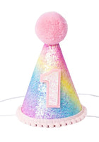 Load image into Gallery viewer, Pastel Rainbow 1st Birthday Party Crown Hat (pre order) - Fox Baby &amp; Co
