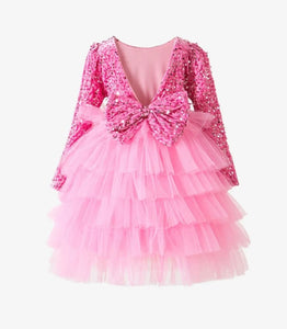 Pink Winter Wonderland Frill Tutu Long Sleeve Dress - Fox Baby & Co