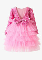 Load image into Gallery viewer, Pink Winter Wonderland Frill Tutu Long Sleeve Dress - Fox Baby &amp; Co
