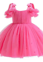 Load image into Gallery viewer, Kids little girls Valencia Pearl Luxe Party Dress - Magenta (pre order) - Fox Baby &amp; Co
