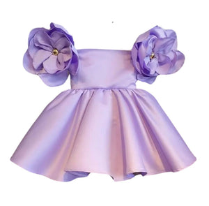 Kids little girls Talulah Flower Party Dress - Purple (pre order) - Fox Baby & Co