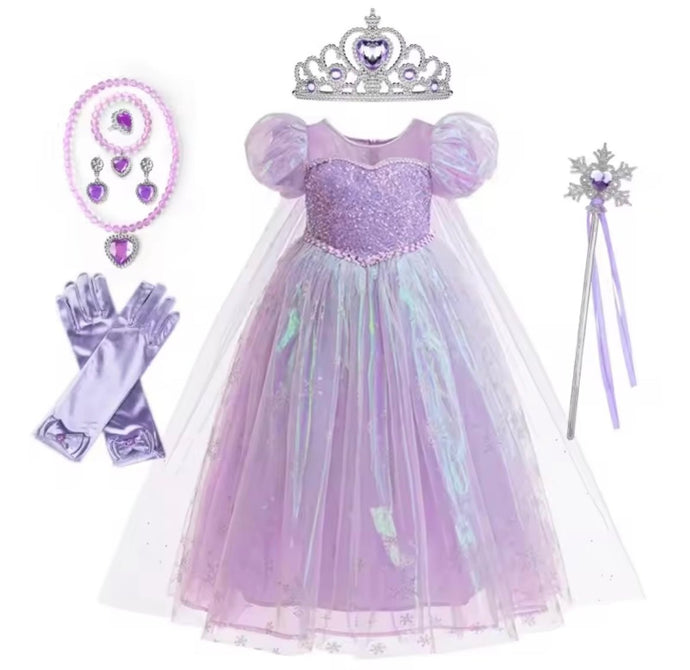 Jasmine Shimmer Princess Party Dress Costume & Jewellery Set - Fox Baby & Co