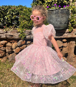 Enchanted Mermaid Sequins Luxe Tulle Dress - Pink (preorder) - Fox Baby & Co