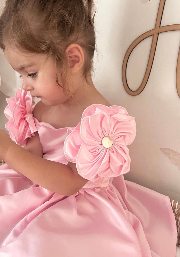 Kids little girls Arabella Daisy Tulle Dress - Baby Pink – Fox