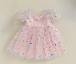 Kids girls Butterfly Shimmer Tulle Dress - Fox Baby & Co