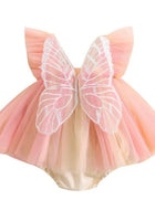Load image into Gallery viewer, Kids little Girls Aurora Tutu Tulle Fairy Romper - Peach Rainbow - Fox Baby &amp; Co
