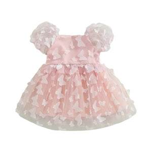 Kids little girls Clara Butterfly Tulle Dress - Baby Pink (Pre order) - Fox Baby & Co