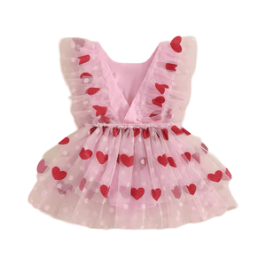 Baby Girl Valentine Red Heart Tutu Romper (pre order) - Fox Baby & Co