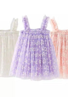 Load image into Gallery viewer, Kids little girls Arabella Daisy Tulle Dress - Lilac - Fox Baby &amp; Co
