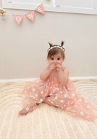 Load image into Gallery viewer, Kids little girl Arabella Daisy Tulle Dress - Pink/Yellow - Fox Baby &amp; Co
