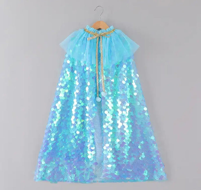 Kids little girls Mermaid Cape Blue (pre order) - Fox Baby & Co