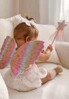 Load image into Gallery viewer, Kids little girls Rainbow Fairy Wings and wand Birthday set - pink - Fox Baby &amp; Co
