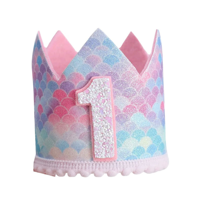Mermaid 1st Birthday Party Crown Hat - Fox Baby & Co