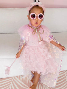Kids little girls Mermaid Cape Pink/White - Fox Baby & Co