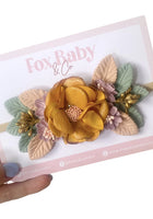 Load image into Gallery viewer, Mustard Floral Baby Headband - Fox Baby &amp; Co
