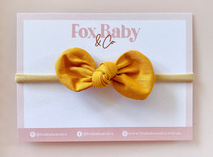 Harper Baby Bow Headband - Mustard - Fox Baby & Co