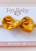 Load image into Gallery viewer, Harper Baby Bow Headband - Mustard - Fox Baby &amp; Co
