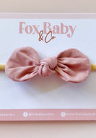 Load image into Gallery viewer, Harper Baby Bow Headband - Dusty Rose - Fox Baby &amp; Co
