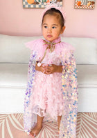 Load image into Gallery viewer, Kids little girls Mermaid Cape Pink/White - Fox Baby &amp; Co
