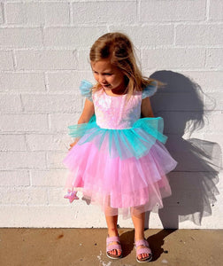 Kid little girl Candyland Tulle Tutu Birthday Dress - Fox Baby & Co