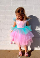 Load image into Gallery viewer, Kid little girl Candyland Tulle Tutu Birthday Dress - Fox Baby &amp; Co
