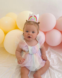 Rainbow 1st Birthday Party Crown Hat - Fox Baby & Co