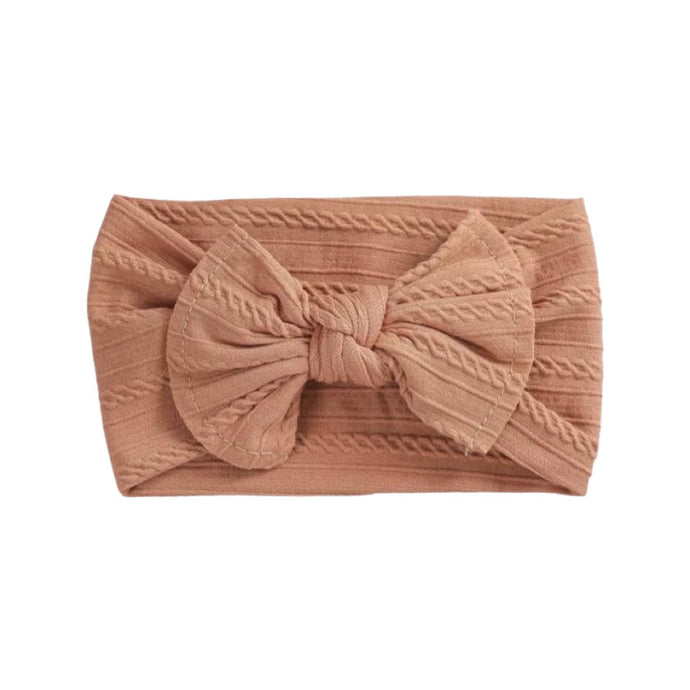 Baby Girl Textured Bow Topknot Headband - Ginger - Fox Baby & Co