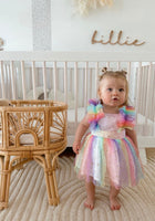 Load image into Gallery viewer, Pastel Rainbow Birthday Tulle Frill Tutu Romper - Fox Baby &amp; Co
