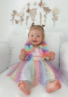 Load image into Gallery viewer, Pastel Rainbow Birthday Tulle Frill Tutu Romper - Fox Baby &amp; Co
