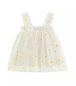 Kids little girls Arabella Daisy Tulle Dress - White/Yellow – Fox Baby & Co